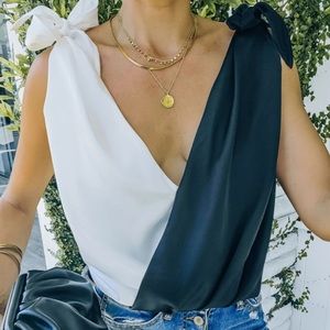 COPY - Vici-BOTH WORLDS SATIN DRAPE TIE BODYSUIT